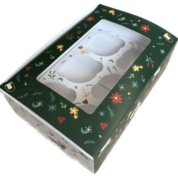 Caixa 6 Cupcakes Natal