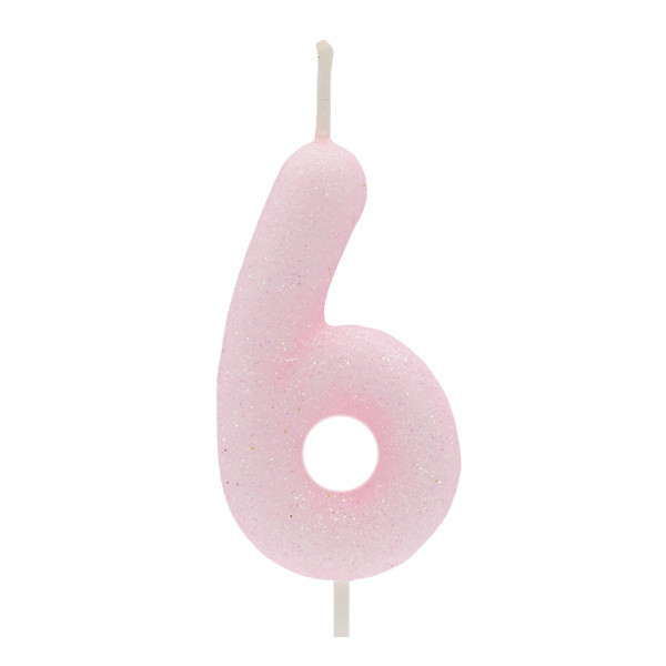 Vela Glitter Rosa Claro 6