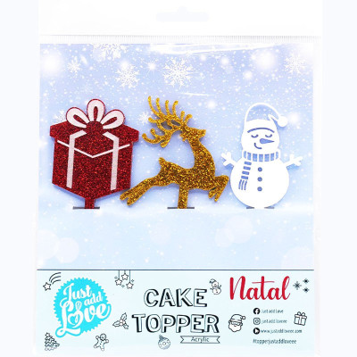 Topper Acrilico Jingle Bells 3 un.