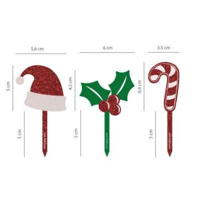 Topper Acrilico Magia de Natal 3 un.
