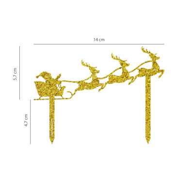 Topper Acrilico Trenó do Pai Natal
