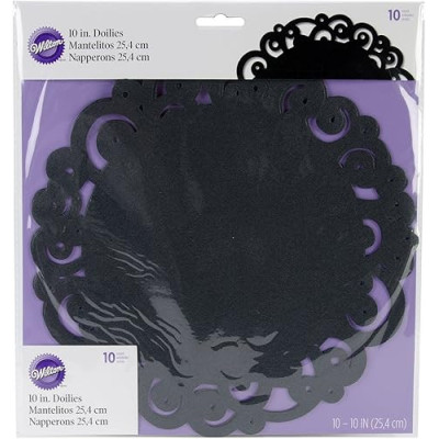 Naperon Preto 20.3cm 16un