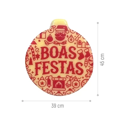 Placa de Chocolate Branco "Boas Festas"