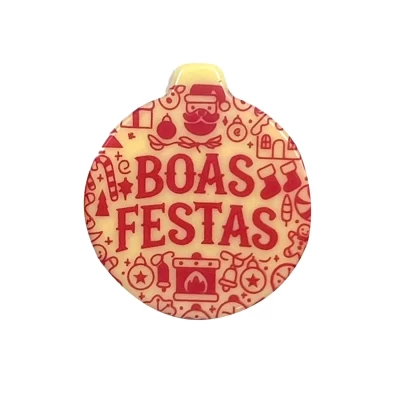 Placa de Chocolate Branco "Boas Festas"