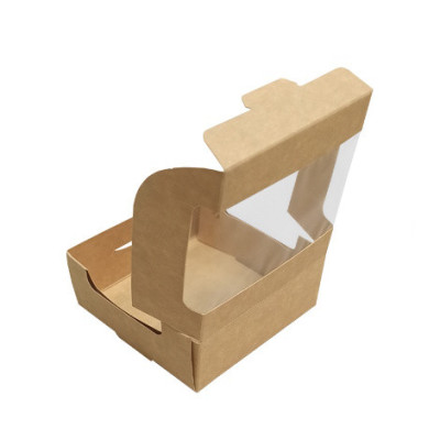 Caixa para Mini Ovo de Chocolate Kraft com Visor